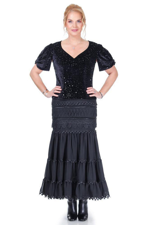 Fusta voal cu aplicatii  Liza Panait Liza Panait Online Boutique